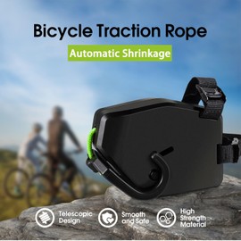 Auvrgmin Children's Bicycle Tow Rope, 2.5 m Bicycle Traction Rope, Parents Child Pull Rope, Retractable Bicycle Traction System, Load Capacity 500 lbs for Mountain Bike, Electric Bicycle (Fluorescent)