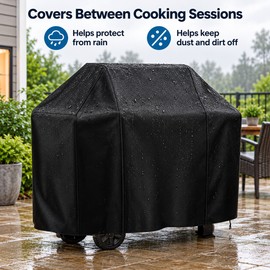 Waterproof BBQ Grill Cover for Outdoor Grills –  Polyester Rain and Dust Protection for Patio and Backyard Storage (31.49 x 25.98 x 39.37 in)