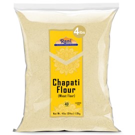 Rani Chapati Flour (100% Pure Whole Wheat Atta), For Making Roti & Indian Breads 64oz (4lbs) 1.81kg Bulk ~ All Natural | Vegan | No Salt or Colors | NON-GMO | Kosher | Indian Origin