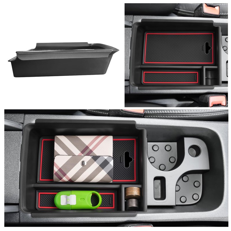 RUIYA Ruiya Kompatibel mit Skoda Karoq 2018-2024/Kodiaq 2017-2023 Mittelkonsole Aufbewahrungsbox,