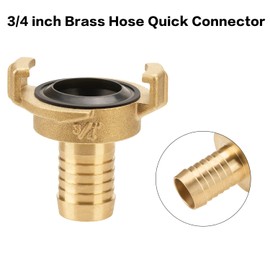oumuik Coupling (3/4 inch) quick coupling hose piece, high pressure coupling made of brass, suction and high pressure coupling