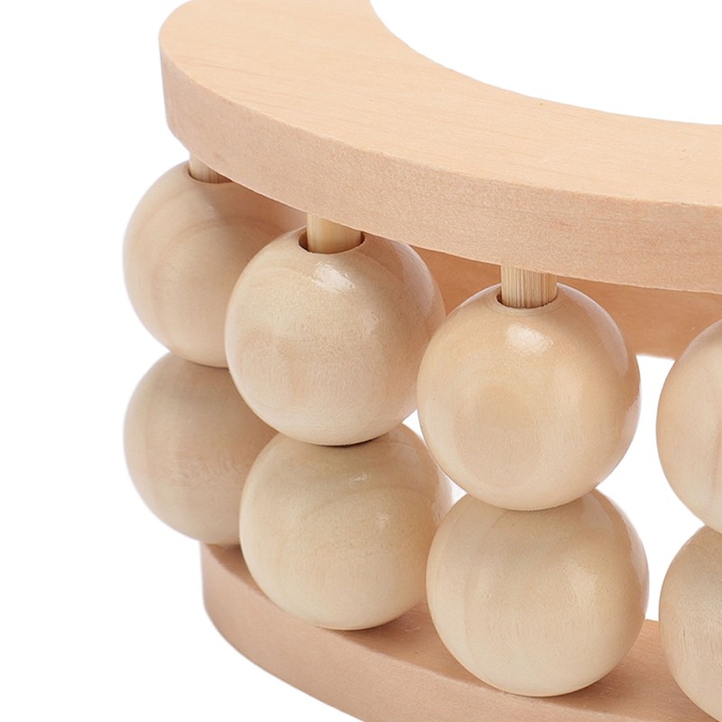Wooden Massage Ball Roller with 10 Beads Deep Tissue Relief