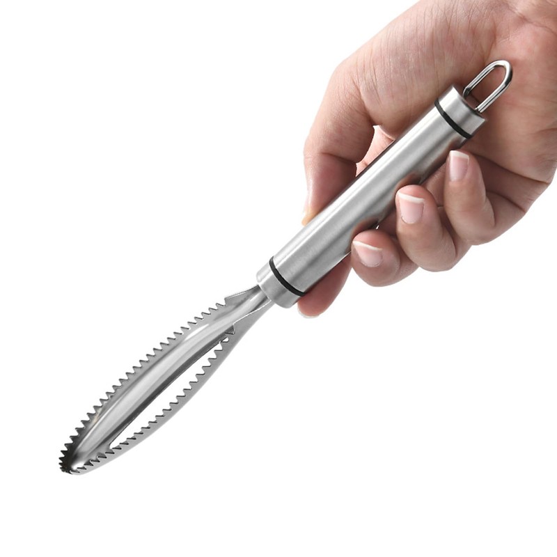 Fish Scaler Tool Stainless Steel Fish Scaler Remover No Mess,
