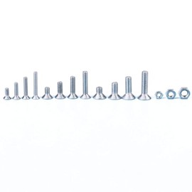 440PCS M3 + M4 + M5 Hex Socket Tornillos De Cabeza Plana Kit De Tornillos Pernos Y Tuercas Con Caja De Almacenaje, Tornillos De Casquillo De Cabeza He