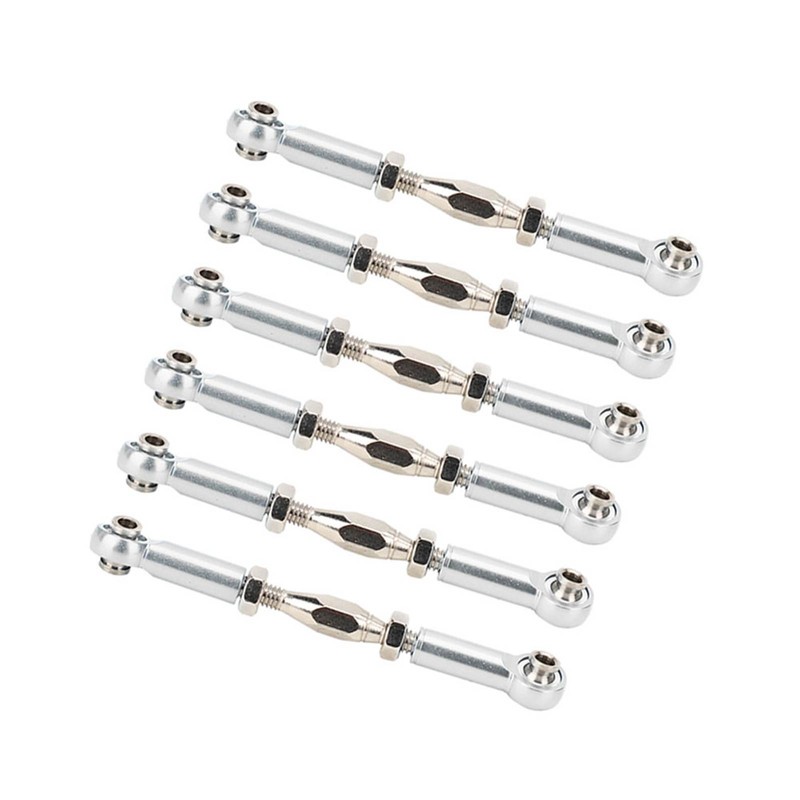 6Pcs Aluminum Alloy Adjustable Push RodsTurnbuckle Rod Linkage Accessories for