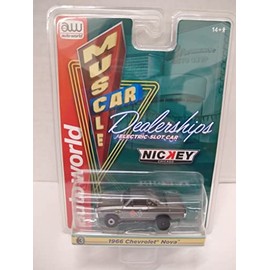 Auto World SC385-3A Muscle Car Dealerships 1966 Nova HO Scale Electric Slot Car - Silver