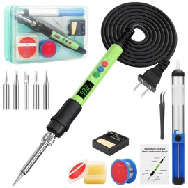 Q-Ming Soldering Iron Kit 120w Led Digital Advanced Solder Iron Soldering Gun Kit 110v
