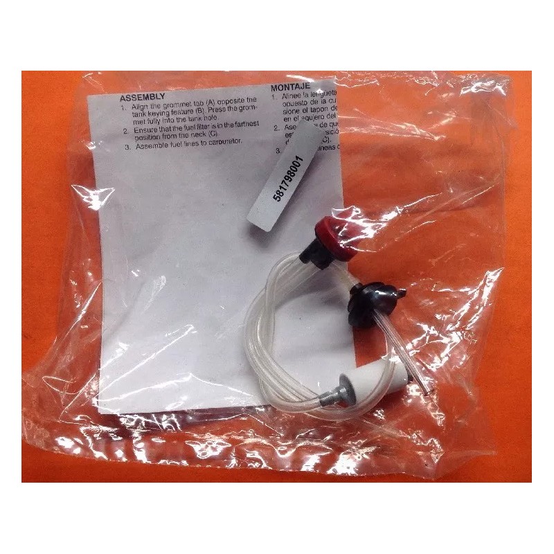 HUSQVARNA FUEL LINE & GROMMET KIT PART# 581798001 FOR 125B,125BVX,12