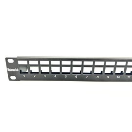 Metamas Lab 2 Pack Rackmount or Wall Mount 1U 24 Port Keystone Patch Panel with Cable Management and Support Bar (19-inch Blank Patch Panel for Keystone Jacks/Keystone Panel)