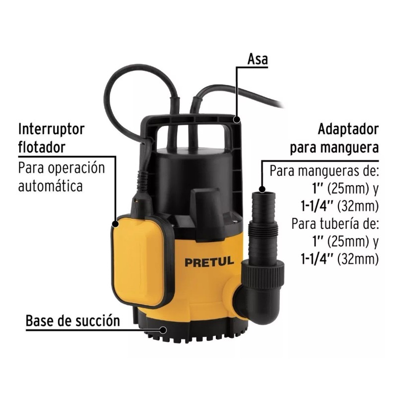 Pretul Bomba Sumergible Plástica 1hp Agua Sucia Pretul Bos-1spp