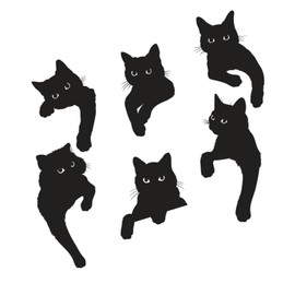 Xinjincang 6Pcs Black Cats Looking Out of The Corner Scrapbooking Dies for Card Making, Die-Cuts, Die-Cutting and Embossing