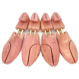 Luxinton Cedar Shoe Tree Boot Keeper for Men Luka 2-pack Adjustable Shoetree Twin Tube(for 2 pairs of shoes)(EU 42-43 / Medium / 9-10.5 US)