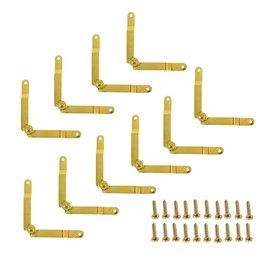 dophee 10Pcs Gold Folding Lid Support Hinges for Jewelry Box Gift Wooden Boxes Cases Display - 62x8mm/2.44"x0.31"