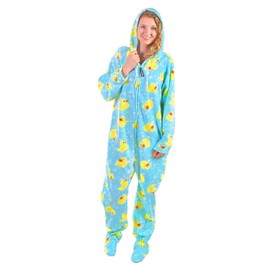 Forever Lazy Footed Adult Onesie - Duckie - XL