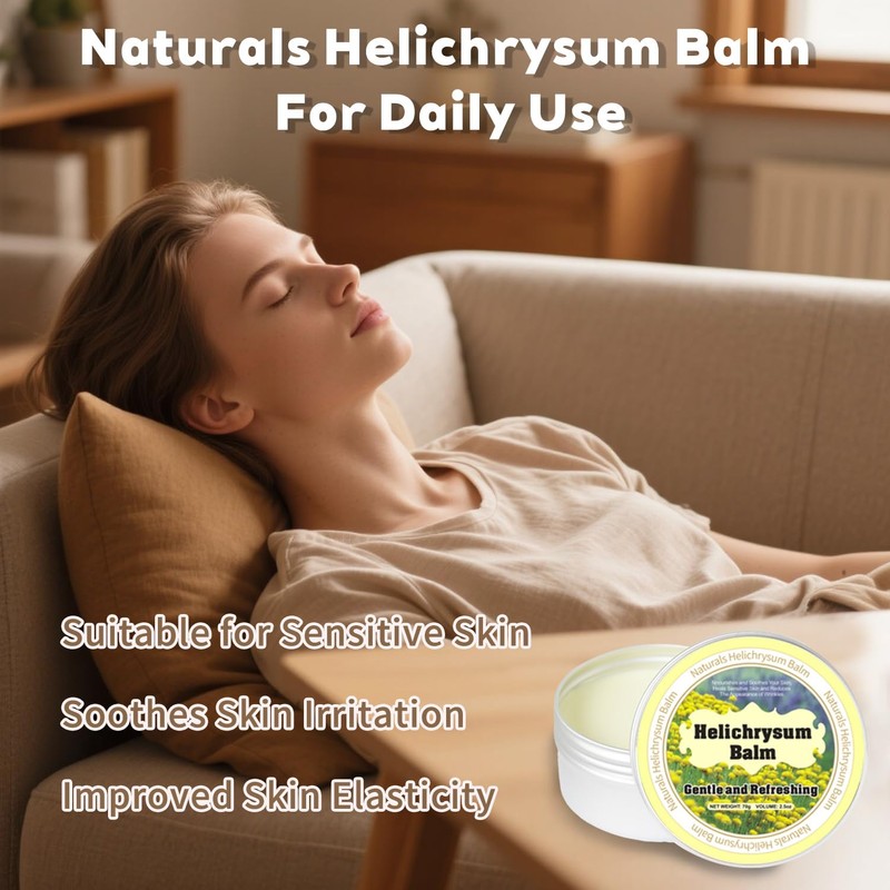 ruifengsheng Helichrysum Balm - 2.5oz, Helichrysum Gymnocephalum, Shea Butter, Beeswax,