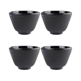 Hemoton 4 Piezas Taza De Té De Hierro Fundido Tazas De Té Japonesas De Hierro Fundido Tazas De Tetera De Hierro Fundido Copa De Sake Taza De Leche Taza De Fu Planchar Decorar Motivo