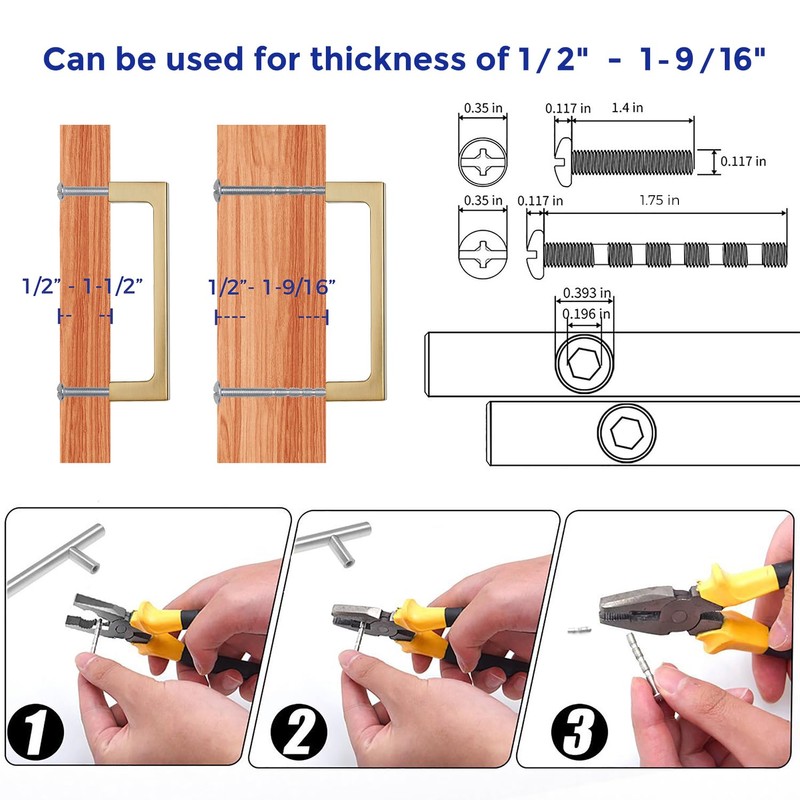 Ravinte 5 Pack Solid 3-1/2 Inch Kitchen Square Cabinet Handles