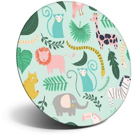 Destination Vinyl ltd Magnet for Refrigerator, Fridge - Cute Jungle Animals Pattern Lion Monkey for Office, Cabinet and Whiteboard, Magnetic Stickers, 44784