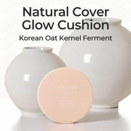 LOVB LOVB Natural Cover Glow Cushion Foundation | Satin Radiant Finish | Korean Foundation Makeup | Long-Lasting Natural Coverage | for All Skin Types 0.42 oz. (21P Porcelain Ivory)