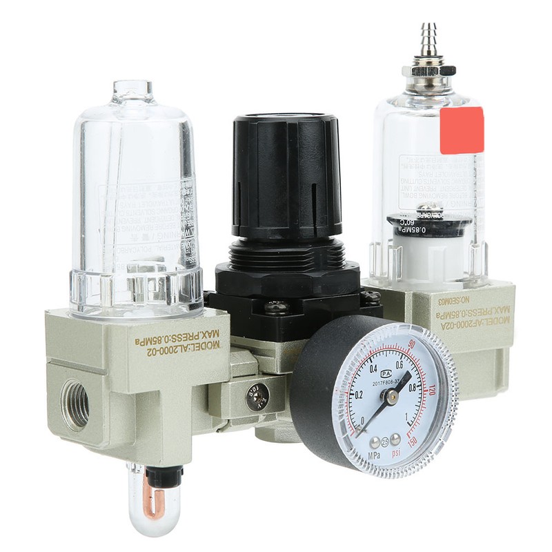 Air Oil Water Separator Triplet Automatic Drainage Pressure Regulator Aluminum
