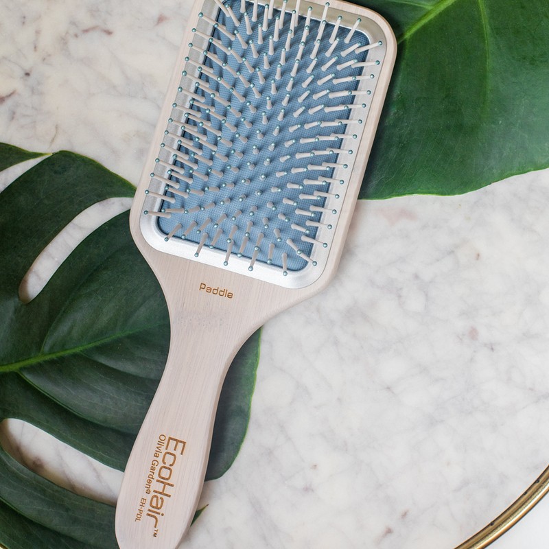 Olivia Garden EcoHair Paddle Large - Eco-Friendly Professional Bamboo Hairbrush