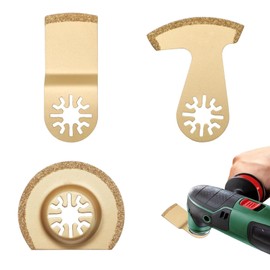 Wjelet Pack of 3 Multitool Tool Saw Blades, Multitool Accessories, Semicircular, Scillating Saw Blades Concrete, Oscillating Saw Adapter, Multitool Accessories Stone