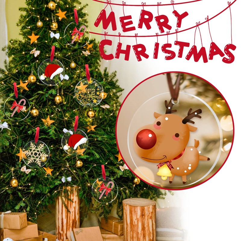 4 Inch Clear Acrylic Ornaments for Crafts- 30 Pieces Blank