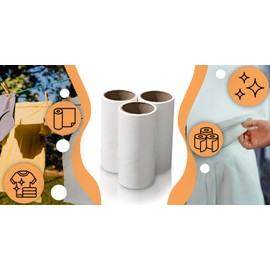 Retoo Fusselrollen Set 600 Blatt, 10 x 60 Blatt Ersatzrollen Fusselroller für Tierhaare, Katzenhaare, Hundehaare, Fusselrolle Kleidung, Extra Klebriger tragbarer Fusselentferner, Hundehaare Entferner