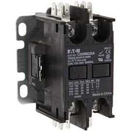 Eaton C25BNB225A Compact Definite Purpose Contactor, 25A Inductive Current Rating, 2 Max HP Rating at 115V, 3 Max HP Rating at 230V, 120VAC Coil Voltage