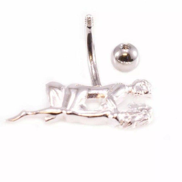 LionGothic Kama Sutra Belly Button Ring Non Dangle 14ga Surgical