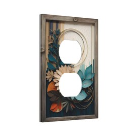 Decorative Art Light Switch Covers,1 Gang Single Toggle Duplex Outlet,Wall Plate,Switchplate Electrical Faceplate,Wood Style Flowers