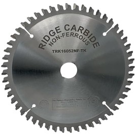 Ridge Carbide 160mm 52T, Triple Chip Grind (TCG),-5° Hook, 20mm Bore, Plate Thickness 1.2mm, Thin Kerf (1.8mm) M5 for Cutting Non-Ferrous Materials Using Track Saws (Festool TS55 Compatible)