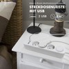 Mehrfachsteckdose mit USB, Realmade 3 Fach Steckdose, Verlängerungskabel Weiß 1,5m