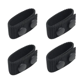 TACNEX Belt Keepers with Double Snaps for 2 inch Wide Nylon Duty Belt Tactical Police Leo Belt Accessories 4 PCS (Black, 2 inch(4 PCS))
