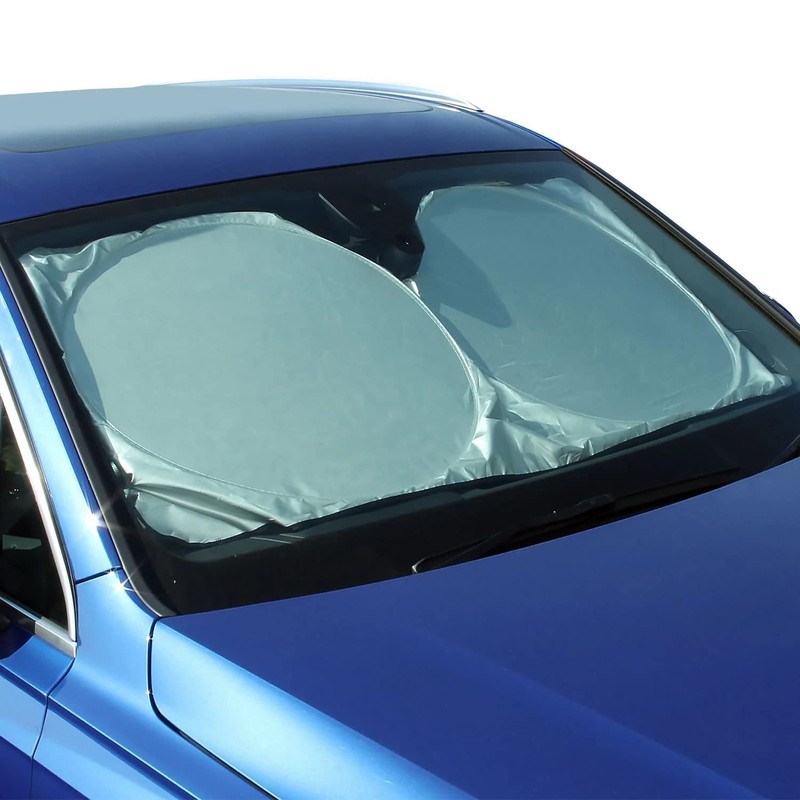 PLASTIFIC Universal Foldable Silver Car Windshield UV Visor Cover Front