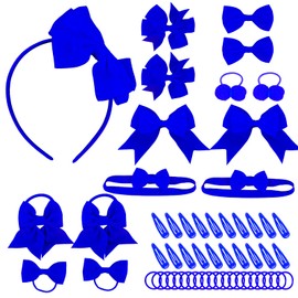 Girls' Hair Accessories Set, Hair Bow, Hair Bow, Hair Bow, Hair Pin, Elastic Band, Hair Bows Girls for Christmas, Birthday Gift, Party Gifts (Blue)
