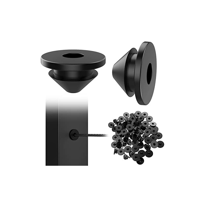 BLIKA 100 Pack Cable Railing Rubber Grommets for 1/8" 5/32"