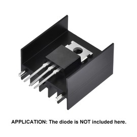 sourcing map TO-220 Aluminium Heatsink for Cooling MOSFET Transistor Diodes with 2 Support Pins 25 mm x 23 mm x 16 mm Black Pack of 10