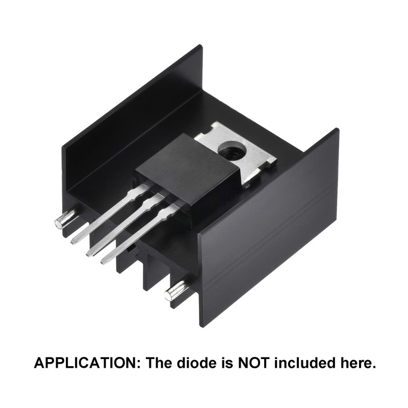 sourcing map TO-220 Aluminium Heatsink for Cooling MOSFET Transistor Diodes