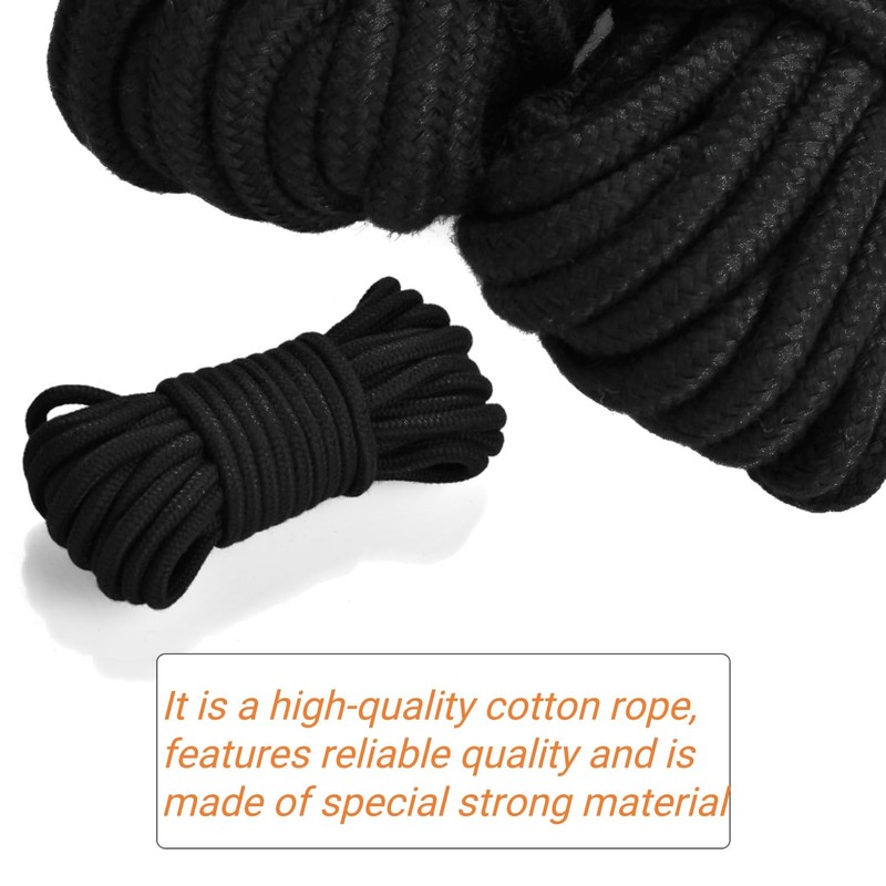 8 mm Cotton Cord, Pack of 3, Cotton Rope, 10