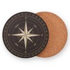 Coasters for Drinks Set of 4 Compass Rose Black Absorbent