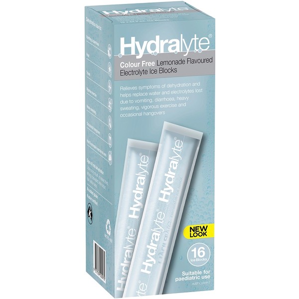 Hydralyte *Hydralyte Electrolyte Ice Blocks Lemonade 16 x 62.5ml - Expiry 04/24