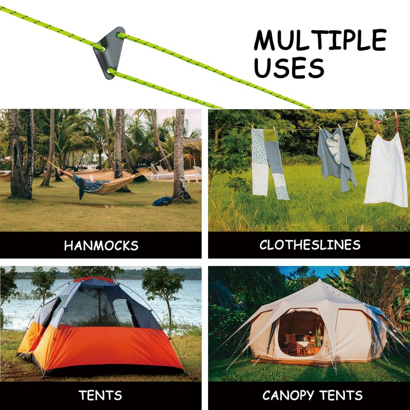 makstore 4 PACK 6mm Tent Guy Ropes, 4m long Reflective
