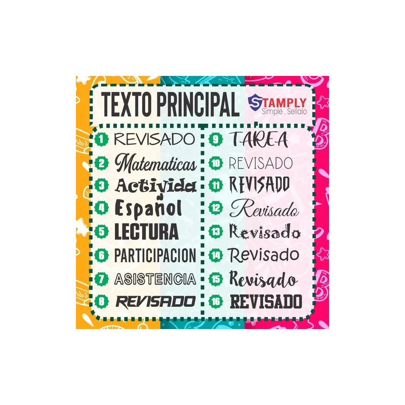Sello Fechador Personalizado Stamply 4x6cm Maestra Profesor
