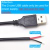 ELNONE 2PCS 20AWG USB Pigtail, 0.6M/2FT USB 2.0 Male Plug,