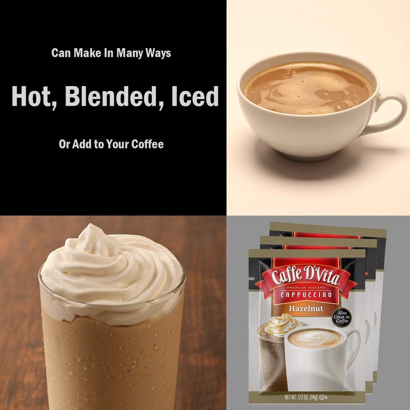 Caffe D'Vita Hazelnut Cappuccino Mix - Instant Coffee Mix, No