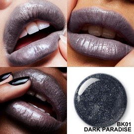 FOCALLURE High Shine Glitter Lip Gloss,Hydrates and Soothes Lips for a Gorgeous,Delivers a Non-sticky Glossy finish,Long-lasting Shine & Fuller-looking Lip Makeup,BK01 DARK PARADISE