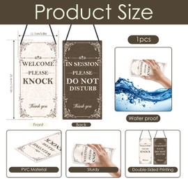 Shejdgart Do Not Disturb Door Hanger Sign - In Session Do Not Disturb Door Sign for Therapist Reversible Double Sided Welcom Door Sign for Office Business Meeting Clinic Home Treatment Plaque