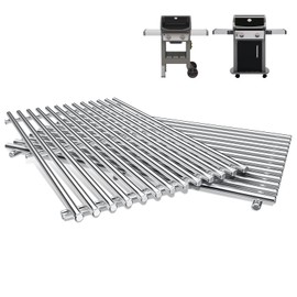 QuliMetal 17.5" 9MM 304 Stainless Steel Cooking Grates for Weber Spirit E-210, Spirit 200, GS4 Spirit II 200, Spirit II E-210 Series Grills with Front-Mounted Control, Replacement Parts for Weber 7637