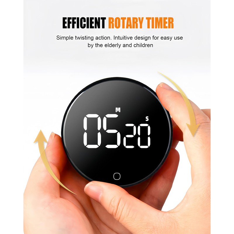 RESOME Digital Kitchen Timer LED Display Visual Pomodoro Timer Magnetic